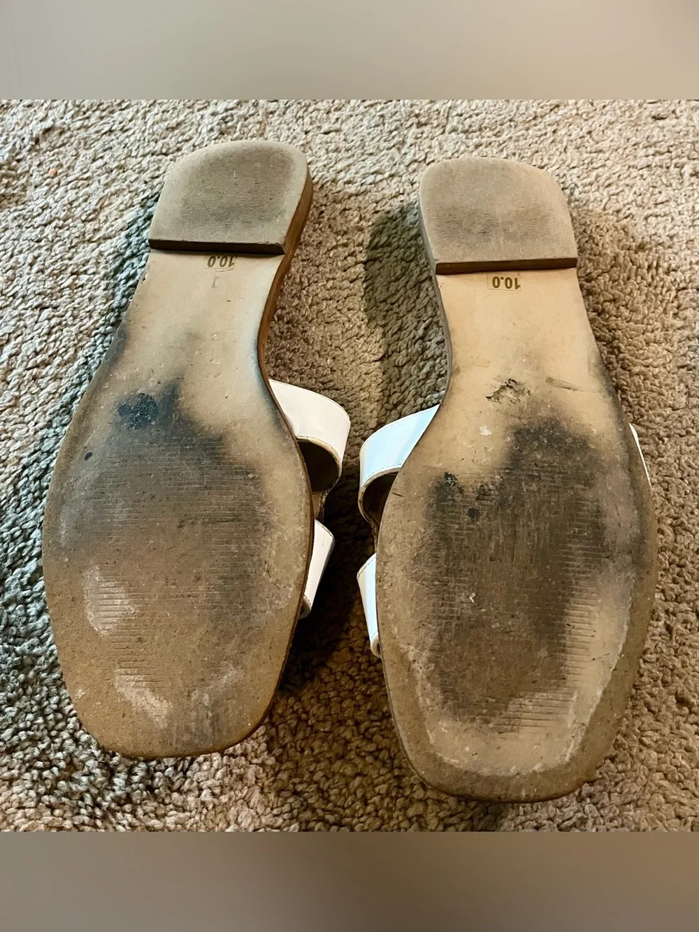 Steve Madden White Cutout Slide Sandals